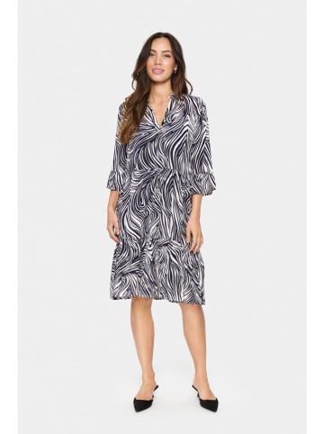 SAINT TROPEZ Kleid in Dunkelblau/ Weiß