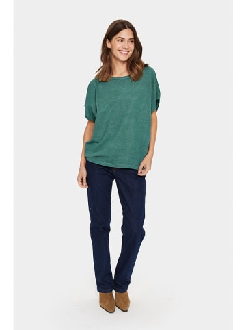 SAINT TROPEZ Sweter w kolorze zielonym