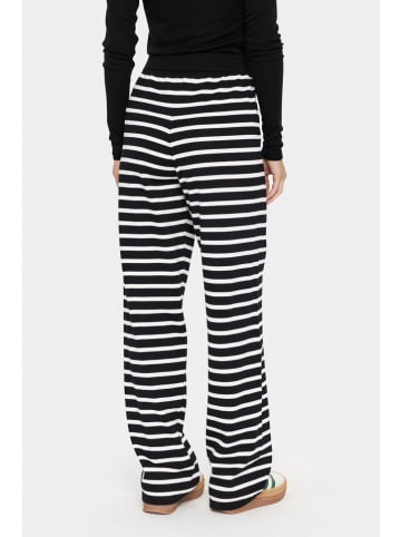SAINT TROPEZ Hose in Schwarz/ Weiß