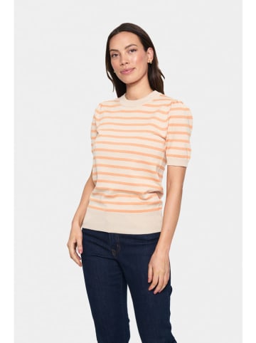 SAINT TROPEZ Sweter w kolorze beżowo-pomarańczowym