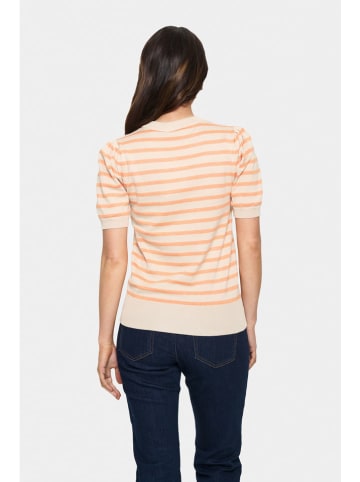 SAINT TROPEZ Pullover in Beige/ Orange