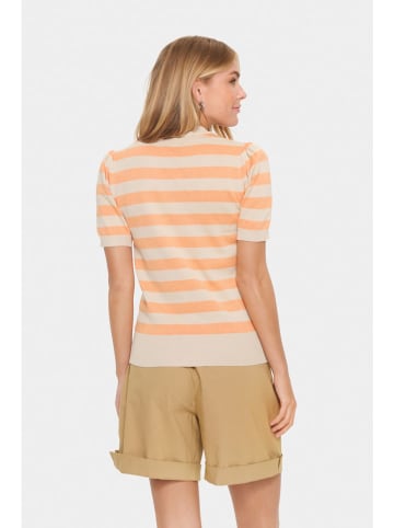 SAINT TROPEZ Pullover in Beige/ Orange