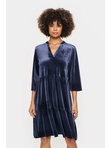 SAINT TROPEZ Aksamitna sukienka w kolorze granatowym