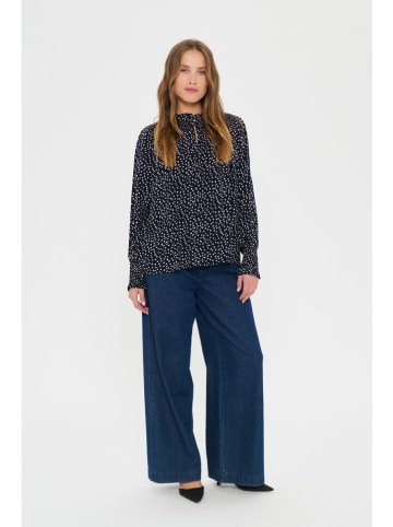 SAINT TROPEZ Bluse in Schwarz/ Weiß