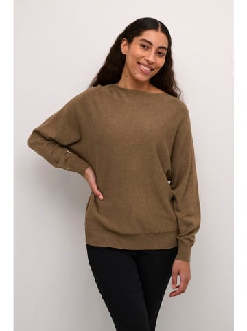 CULTURE Sweter w kolorze jasnobrązowym