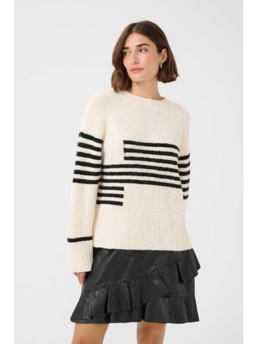 CULTURE Pullover in Weiß/ Schwarz