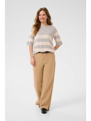 CULTURE Wełniany sweter w kolorze szaro-białym