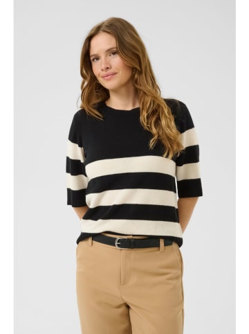 CULTURE Wollpullover in Schwarz/ Weiß