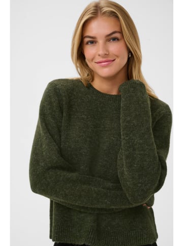 CULTURE Sweter w kolorze ciemnozielonym