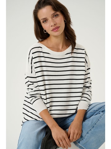 Kaffe Pullover "Lizza" in Weiß/ Schwarz