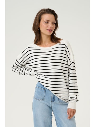 Kaffe Pullover "Lizza" in Weiß/ Schwarz
