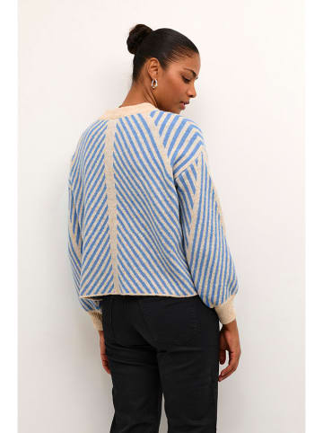 Kaffe Pullover "Vera" in Beige/ Blau