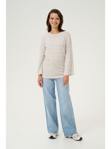 Kaffe Longsleeve "Liddy" taupe/wit