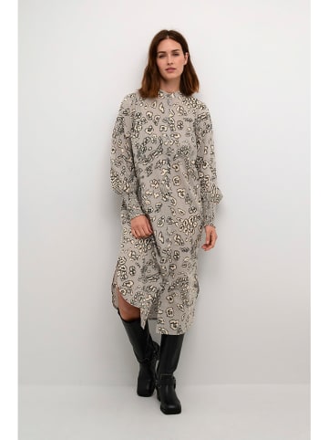 Kaffe Kleid in Hellgrau/ Creme