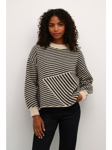 Kaffe Pullover in Schwarz/ Beige
