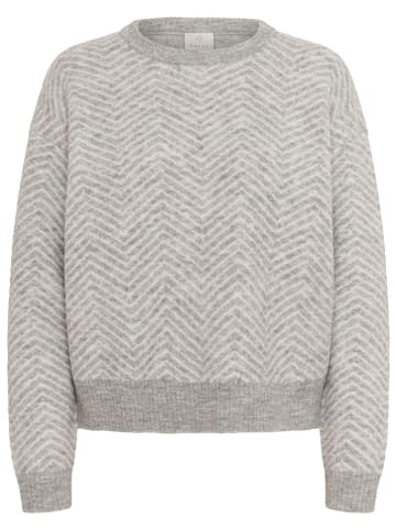 Kaffe Pullover in Grau/ Weiß