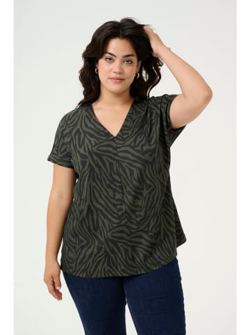 Kaffe Blouse kaki/zwart