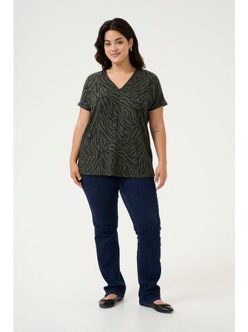 Kaffe Blouse kaki/zwart