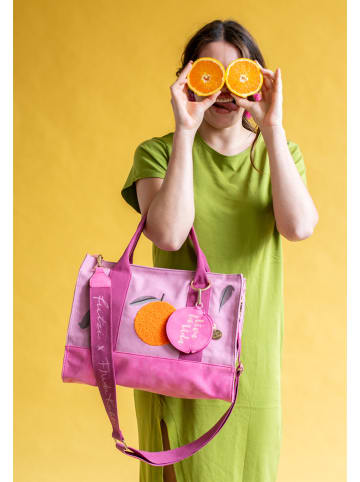 Fritzi aus Preußen Schultertasche "Frida Kahlo" in Rosa - (B)40 x (H)29,5 x (T)14 cm