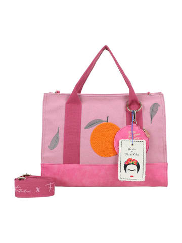 Fritzi aus Preußen Schultertasche "Frida Kahlo" in Rosa - (B)40 x (H)29,5 x (T)14 cm