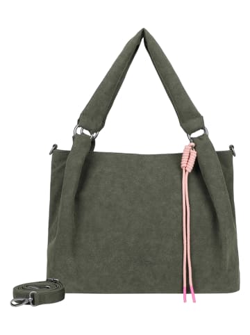 Fritzi aus Preußen Schultertasche "Jacky" in Oliv - (B)40 x (H)28,5 x (T)12 cm