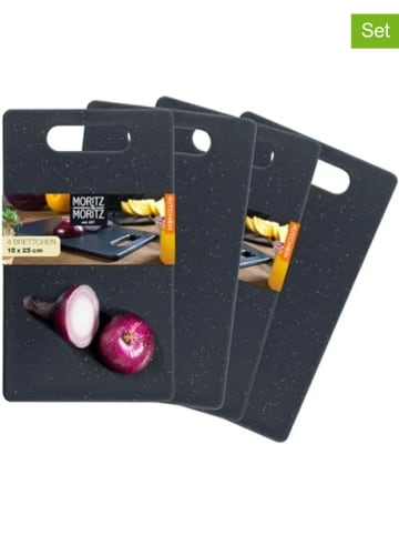 Moritz & Moritz 4er-Set: Schneidebretter in Schwarz - (L)25 x (B)15 cm
