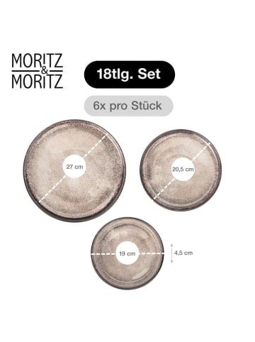 Moritz & Moritz 18tlg. Geschirrset "Vida" in Beige