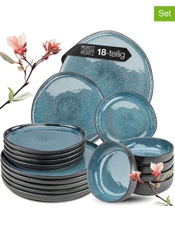 Moritz & Moritz 18tlg. Geschirrset "Organic" in Hellblau