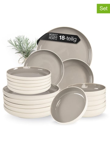 Moritz & Moritz 18tlg. Geschirrset "Cavo" in Creme/ Grau