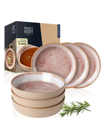 Moritz & Moritz Talerze głębokie (6 szt.) "Terra" w kolorze pomarańczowym - Ø 19 cm