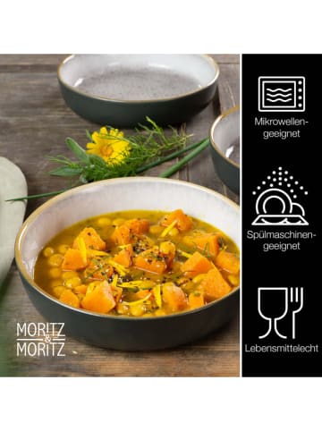 Moritz & Moritz 6-delige set: soepborden "Terra" blauw/bruin - Ø 19 cm