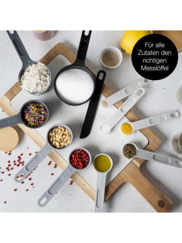 Moritz & Moritz 10-delige set: maatlepels grijs/lichtgrijs - (L)19 cm