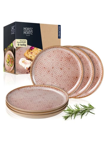 Moritz & Moritz 6er-Set: Dessertteller "Terra" in Orange - Ø 20,5 cm