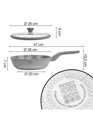 Moritz & Moritz 2-delige set: braadpannen lichtgrijs - Ø 26 cm