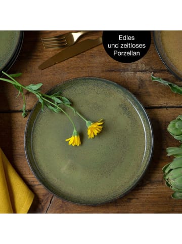 Moritz & Moritz 6-delige set: dessertborden "Vida" geel/groen/grijs - Ø 20 cm