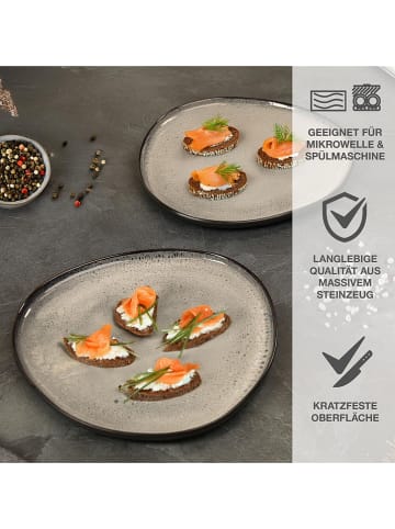 Moritz & Moritz 2er-Set: Servierteller "Organic" in Hellgrau - Ø 29 cm 