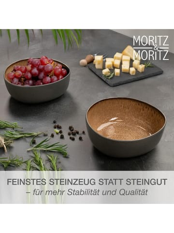 Moritz & Moritz 2er-Set: Servierschalen "Organic" in Grau/ Hellbraun - Ø 23 cm 