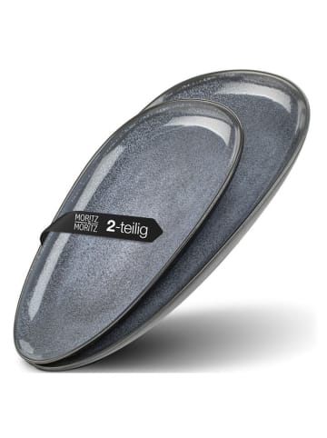 Moritz & Moritz 2er-Set: Servierteller "Vida" in Blau