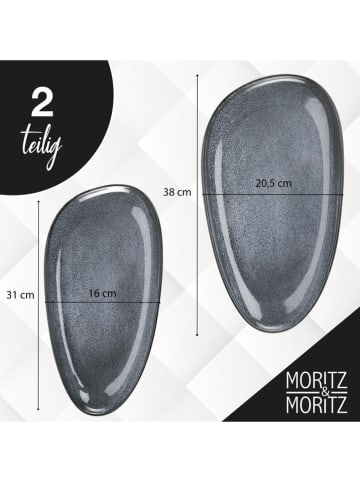 Moritz & Moritz Talerze (2 szt.) "Vida" w kolorze niebieskim do serwowania