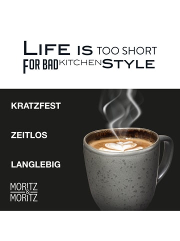 Moritz & Moritz 6-delige set: koppen "Organic" grijs/oranje - 380 ml