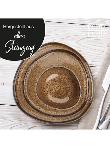 Moritz & Moritz 6-delige set: kommen "Organic" grijs/lichtbruin - Ø 15,5 cm