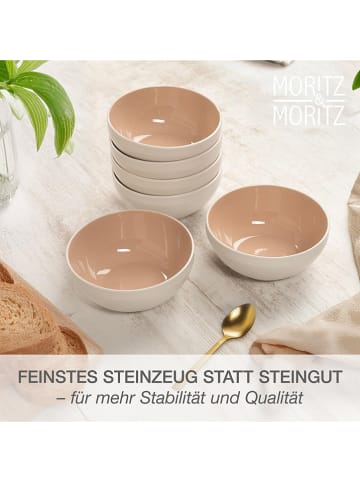 Moritz & Moritz 6er-Set: Schalen "Cavo M" in Weiß/ Beige - Ø 14 cm