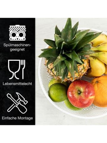 Moritz & Moritz Edelstahl-Obstkorb in Weiß - Ø 25 cm
