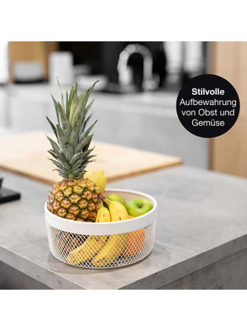 Moritz & Moritz Roestvrijstalen fruitmand wit - Ø 25 cm