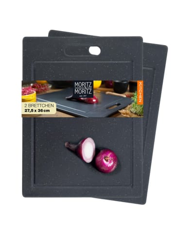 Moritz & Moritz 2er-Set: Schneidebretter in Schwarz - (L)36 x (B)27,5 cm