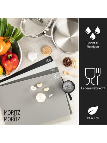 Moritz & Moritz 4-delige seet: snijmattem grijs/zwart - (L)38 x (B)28 cm