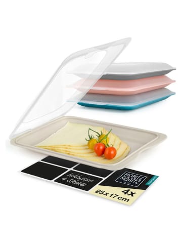Moritz & Moritz 4er-Set: Frischhaltedosen Bunt - (L)25 x (B)17 cm