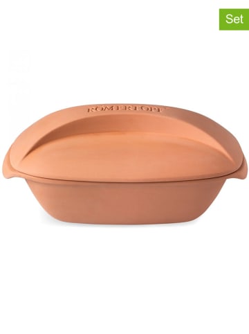 Römertopf 2tlg. Set: Bräter "Culinario" in Orange - 3 l
