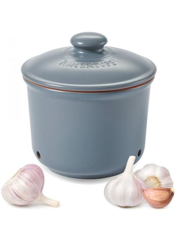 Römertopf Garnek "Mini" w kolorze niebiesko-pomarańczowym do czosnku - 600 ml