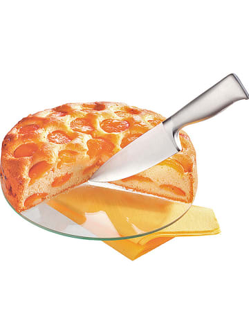 Zenker Tortownica "Energy" w kolorze srebrno-antracytowym ze szklanym dnem - Ø 26 cm